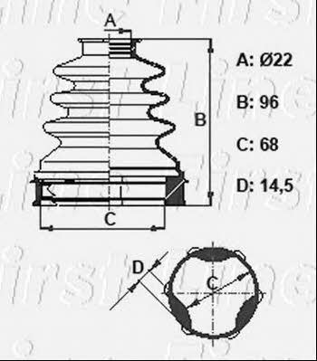 First line FCB6169 Bellow, driveshaft FCB6169