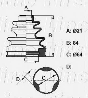 First line FCB6360 Bellow, driveshaft FCB6360