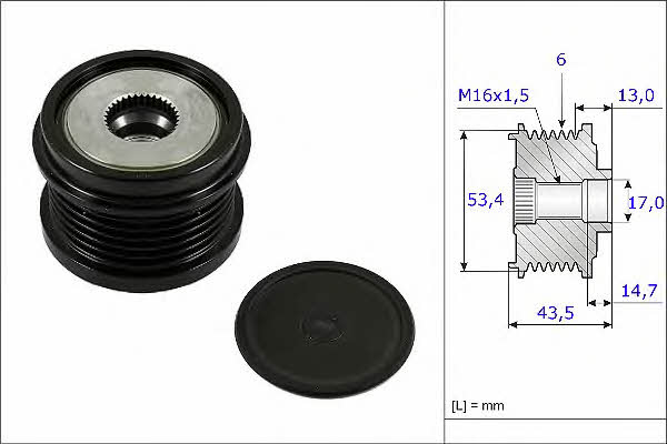 Fispa 455232 Freewheel clutch, alternator 455232