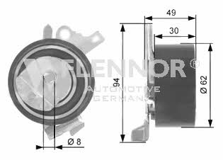 Flennor FS02123 Tensioner pulley, timing belt FS02123