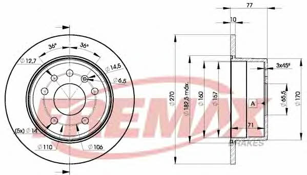 Fremax BD-9207 Rear brake disc, non-ventilated BD9207