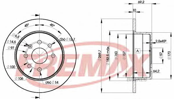 Fremax BD-9209 Rear brake disc, non-ventilated BD9209