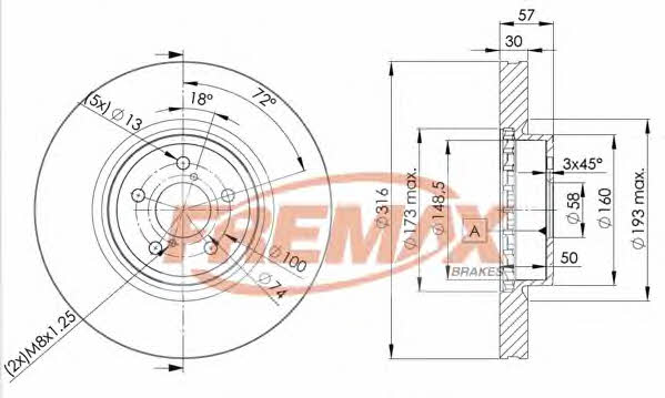 Fremax BD-0035 Front brake disc ventilated BD0035