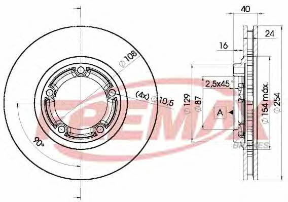 Fremax BD-0200 Front brake disc ventilated BD0200