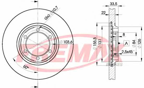 Fremax BD-0201 Front brake disc ventilated BD0201