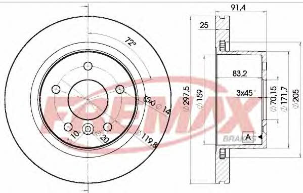 Fremax BD-0380 Front brake disc ventilated BD0380