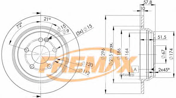 Fremax BD-0416 Rear brake disc, non-ventilated BD0416