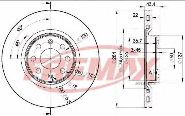 Fremax BD-0922 Front brake disc ventilated BD0922