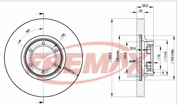 Fremax BD-1367 Front brake disc ventilated BD1367