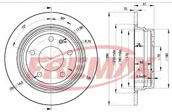 Fremax BD-1387 Rear brake disc, non-ventilated BD1387