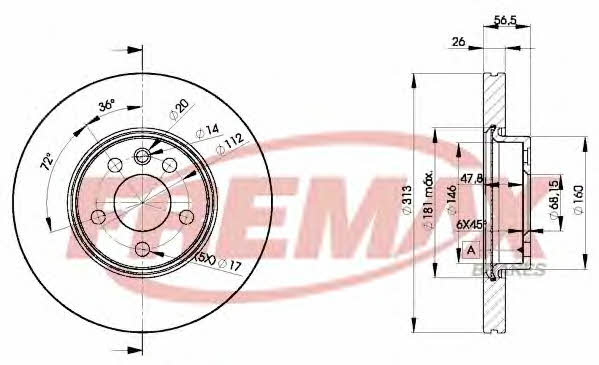 Fremax BD-1530 Front brake disc ventilated BD1530