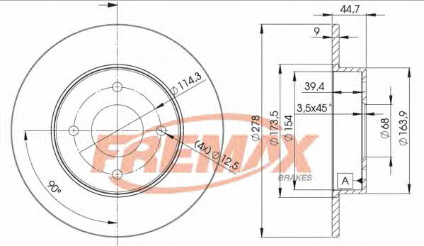 Fremax BD-2083 Rear brake disc, non-ventilated BD2083