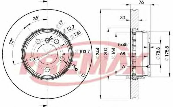 Fremax BD-2207 Front brake disc ventilated BD2207