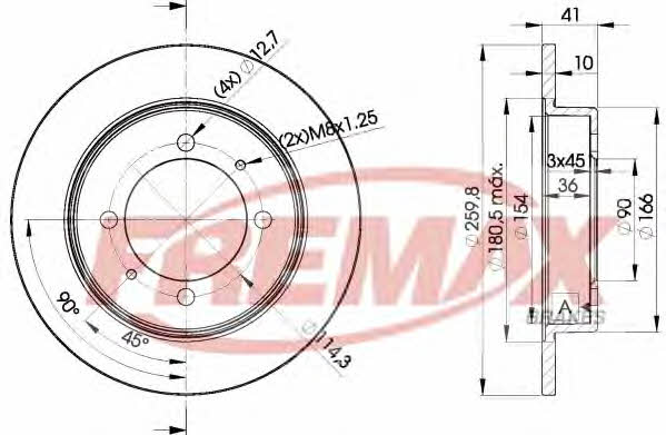 Fremax BD-2940 Rear brake disc, non-ventilated BD2940