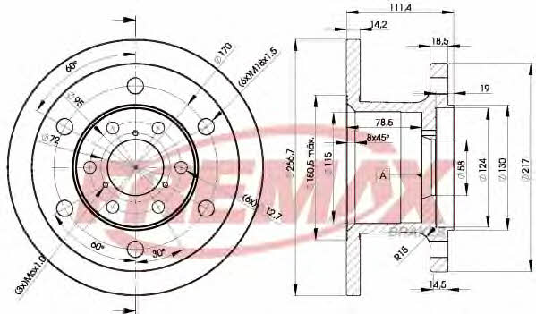 Fremax BD-3907 Unventilated front brake disc BD3907