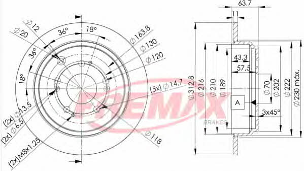Fremax BD-4079 Rear brake disc, non-ventilated BD4079
