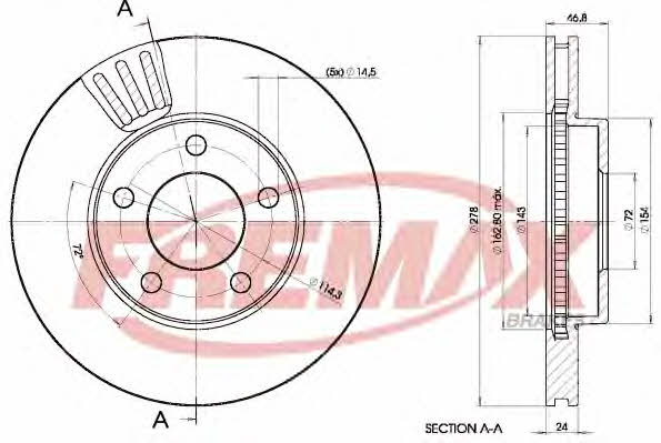 Fremax BD-4093 Front brake disc ventilated BD4093
