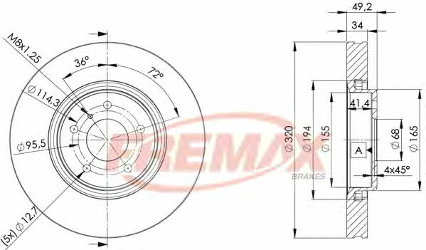 Fremax BD-4204 Front brake disc ventilated BD4204