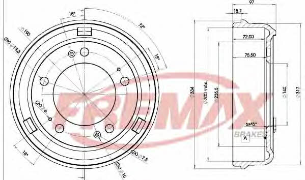 Fremax BD-4640 Rear brake drum BD4640