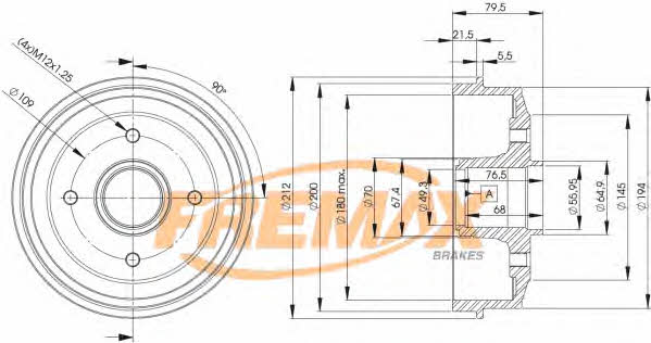 Fremax BD-4727 Rear brake drum BD4727