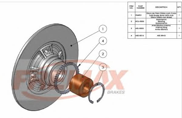 Fremax BD-4901 Rear brake disc, non-ventilated BD4901