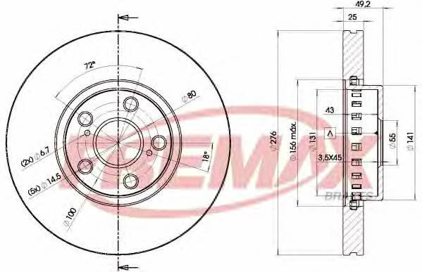 Fremax BD-5060 Front brake disc ventilated BD5060