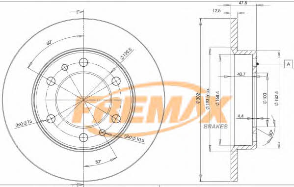 Fremax BD-5070 Unventilated front brake disc BD5070