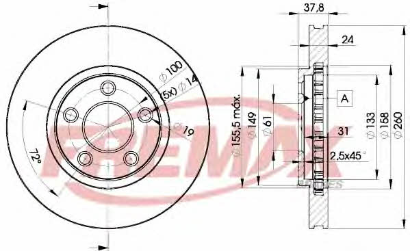 Fremax BD-5329 Front brake disc ventilated BD5329