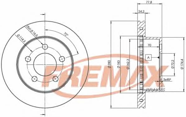 Fremax BD-5396 Front brake disc ventilated BD5396