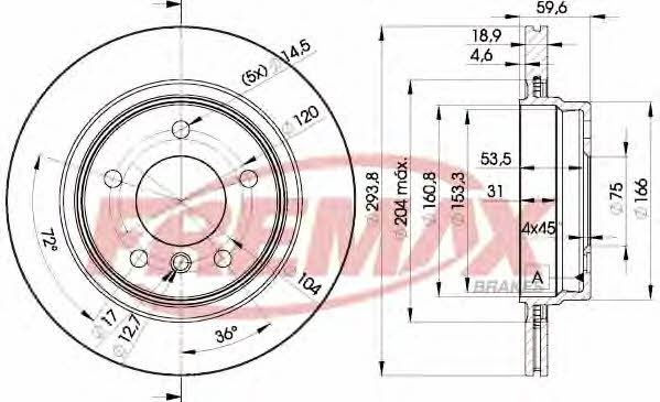 Fremax BD-5563 Rear ventilated brake disc BD5563