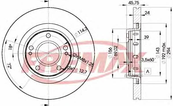 Fremax BD-5924 Front brake disc ventilated BD5924
