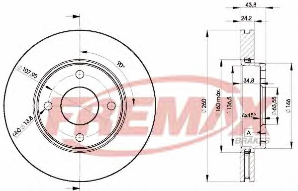 Fremax BD-5950 Front brake disc ventilated BD5950