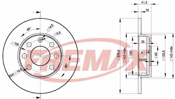 Fremax BD-6193 Unventilated front brake disc BD6193