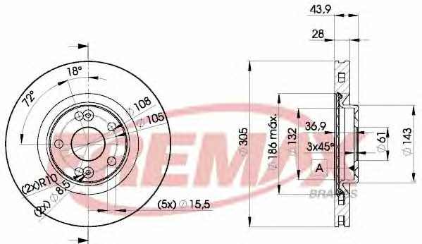 Fremax BD-6673 Front brake disc ventilated BD6673