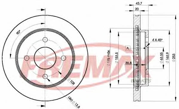 Fremax BD-6786 Rear ventilated brake disc BD6786