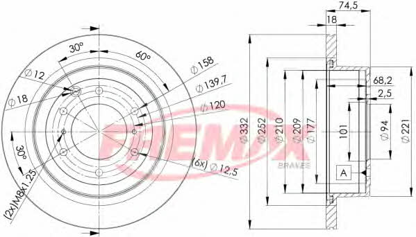 Fremax BD-7114 Rear ventilated brake disc BD7114