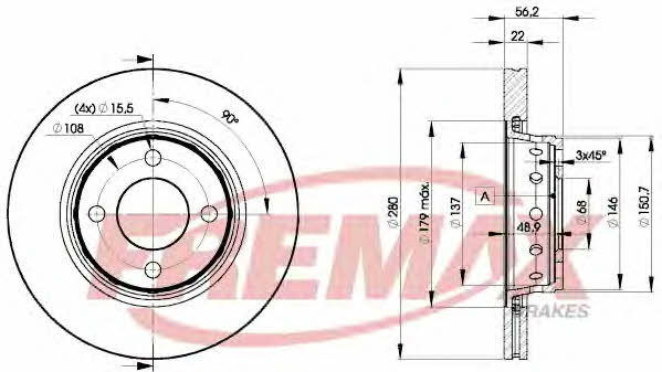 Fremax BD-8011 Front brake disc ventilated BD8011
