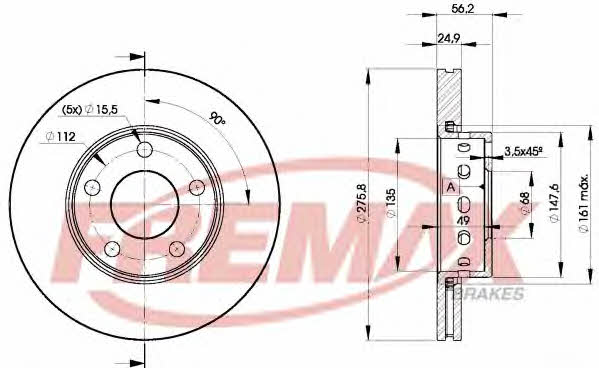 Fremax BD-8013 Front brake disc ventilated BD8013