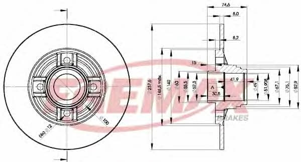 Fremax BD-8078 Rear brake disc, non-ventilated BD8078