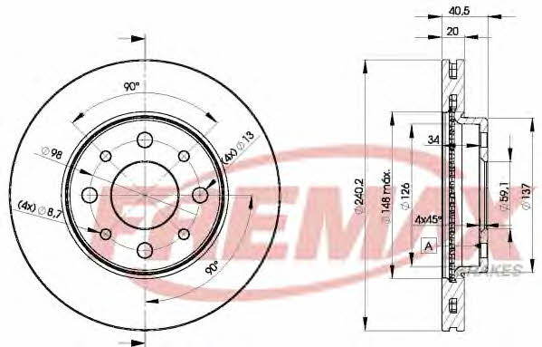 Fremax BD-8929 Front brake disc ventilated BD8929