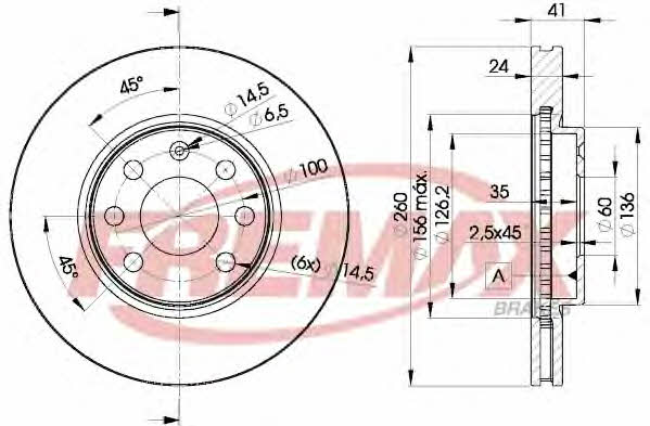 Fremax BD-9000 Front brake disc ventilated BD9000