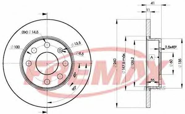 Fremax BD-9020 Unventilated front brake disc BD9020