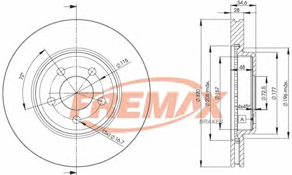 Fremax BD-9196 Front brake disc ventilated BD9196