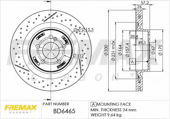 Fremax BD-6465 Brake disc BD6465