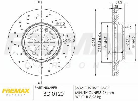 Fremax BD-0120 Front brake disc ventilated BD0120