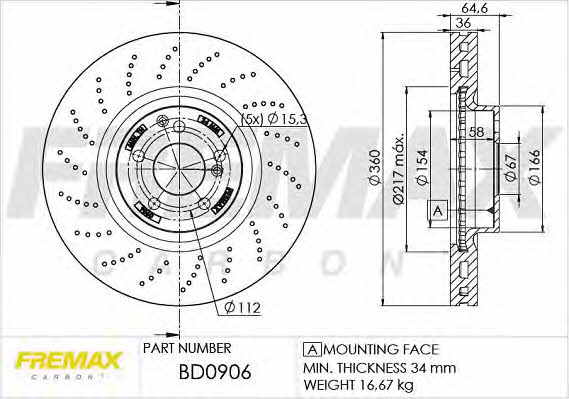 Fremax BD-0906 Front brake disc ventilated BD0906