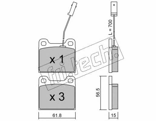 Fri.tech 003.3 Brake Pad Set, disc brake 0033