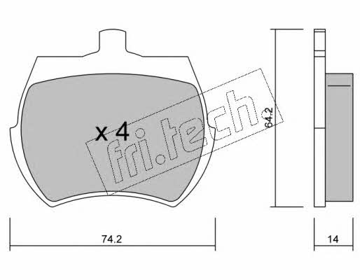 Fri.tech 021.0 Brake Pad Set, disc brake 0210