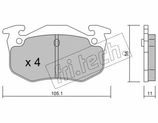 Fri.tech 040.2 Brake Pad Set, disc brake 0402