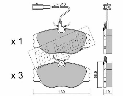 Fri.tech 074.2 Brake Pad Set, disc brake 0742